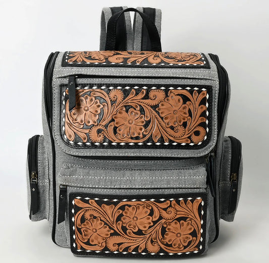 Gray Tooled Backpack