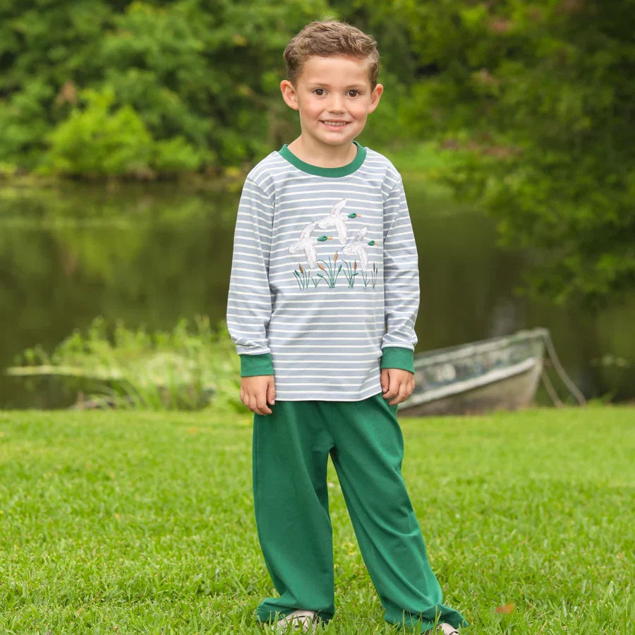 Mallard Embroidered Boys Pant Set | Duck Hunting Boutique Outfit | Bossier City, LA