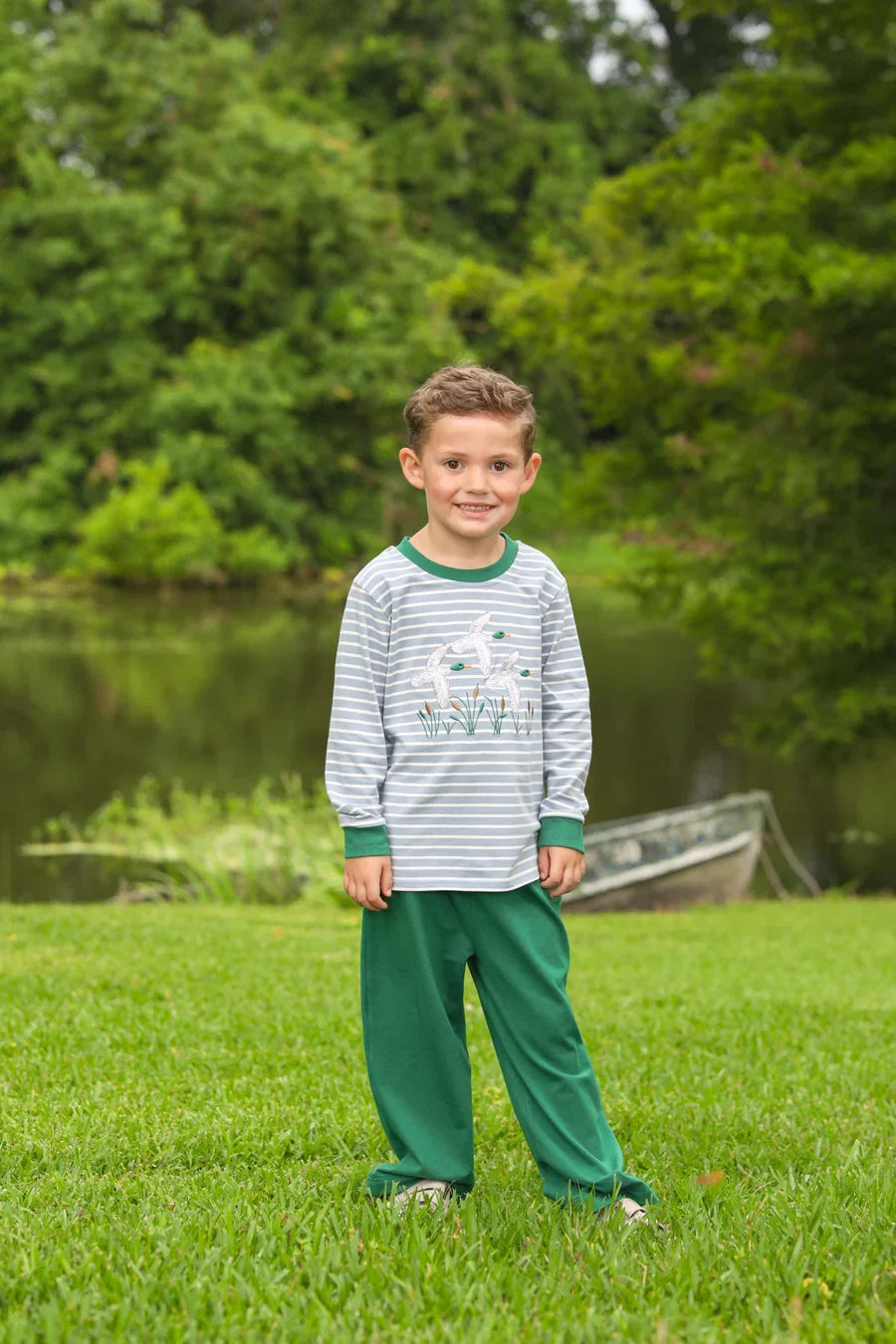 Mallard Embroidered Boys Pant Set | Duck Hunting Boutique Outfit | Bossier City, LA