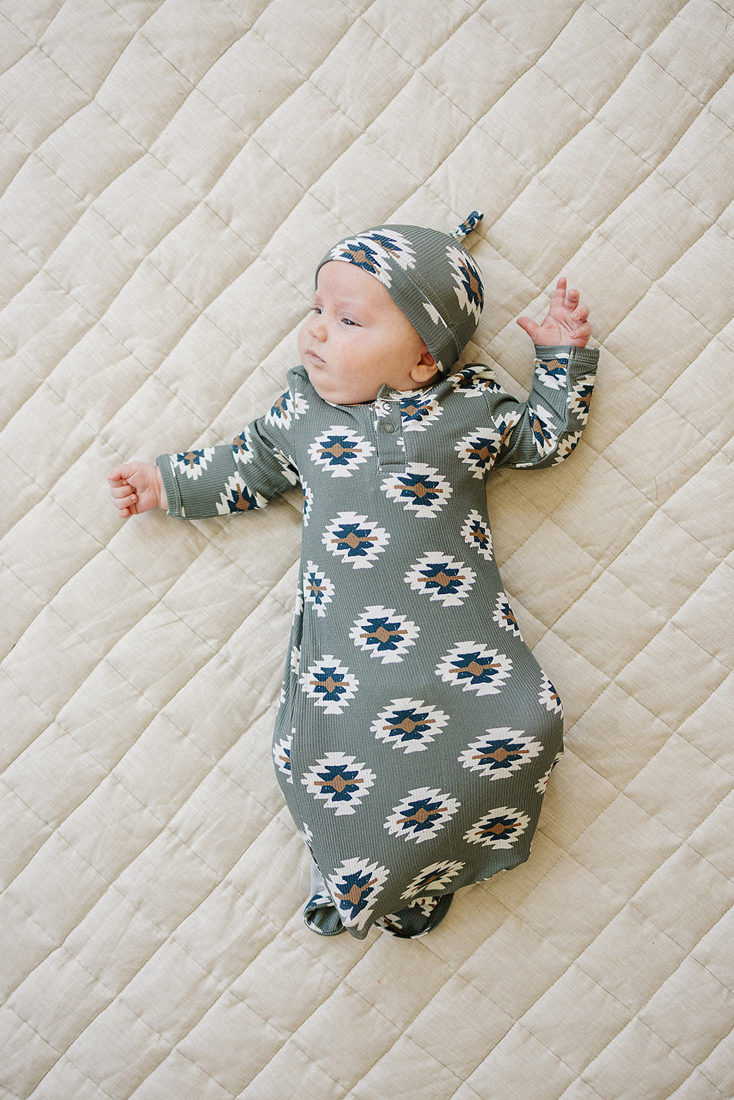 Southwest Aztec Ribbed Bamboo Knot Gown