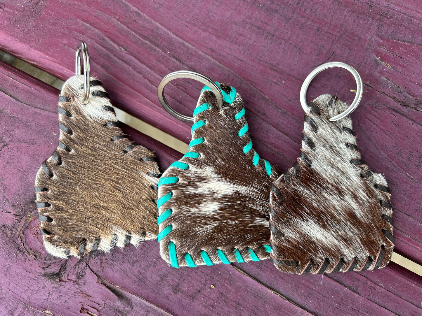 Cowhide Keychains