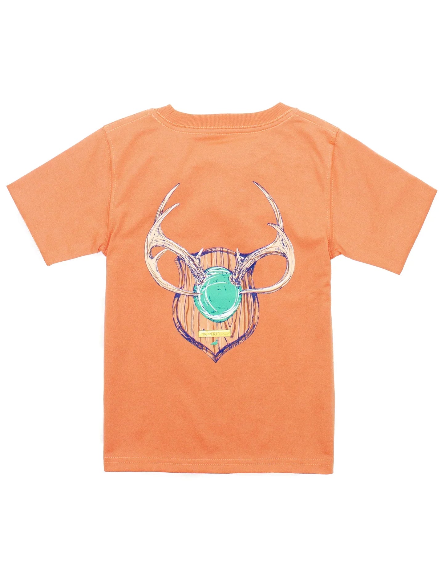 Properly Tied Antler Mount Youth T-Shirt | Deer Skull Graphic Tee for Boys & Girls | Premium Pima Cotton | Bossier City, LA